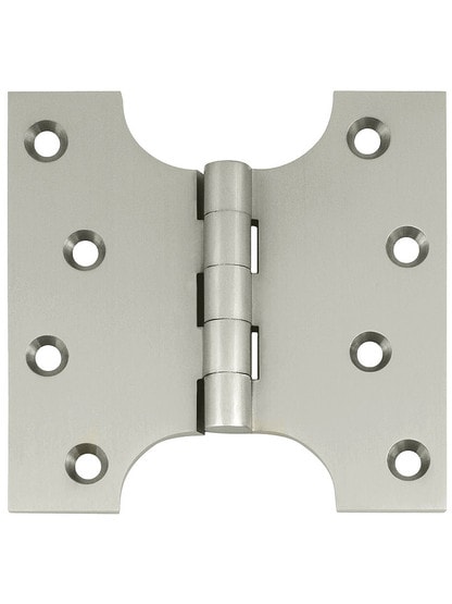 4 inch x 4 inch Premium Brass Parliament Door Hinge in Satin Nickel.